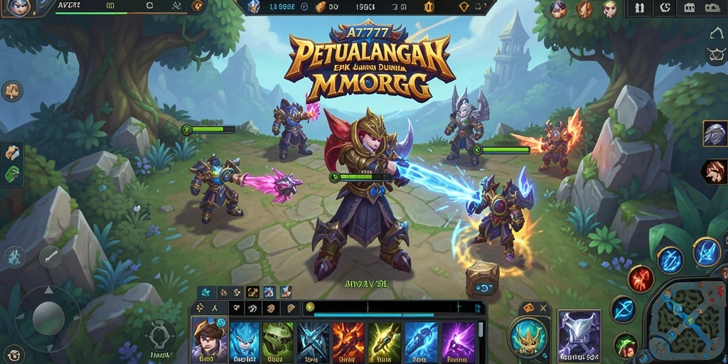 Screenshot mendebarkan dari gameplay A7777 yang menunjukkan pertarungan epik.