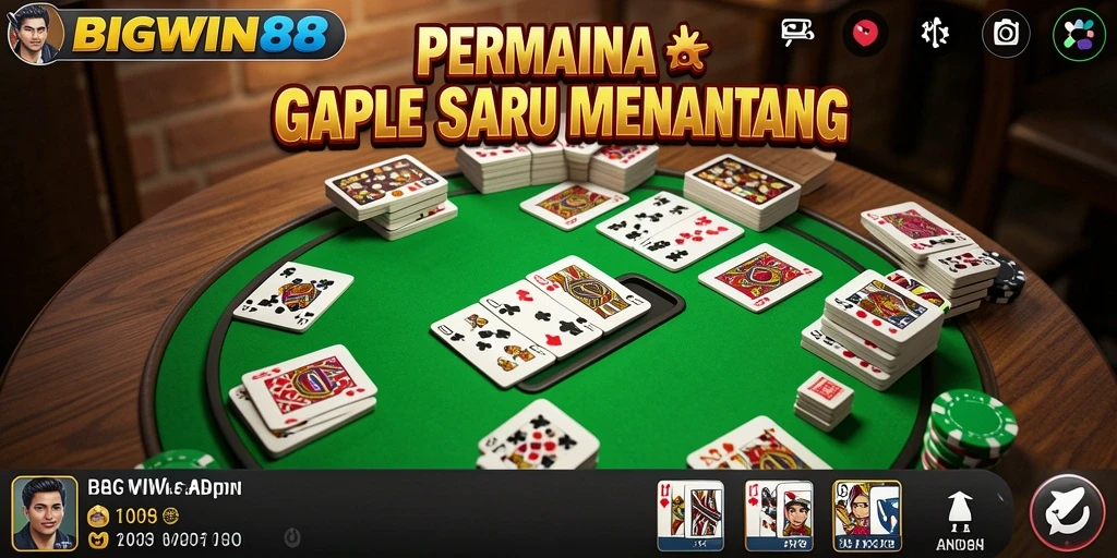 Screenshot gameplay Gaple yang seru dan interaktif.