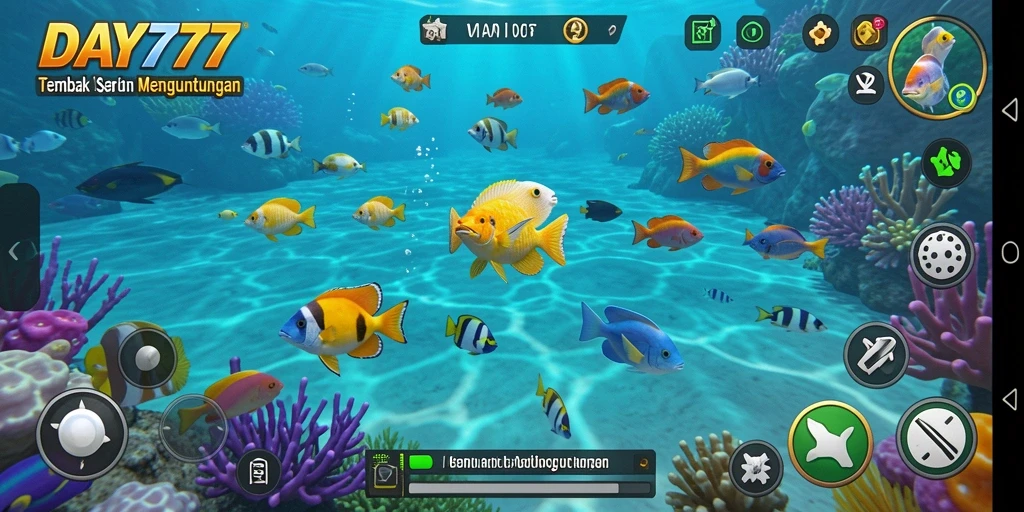 Gameplay seru menembak ikan di bawah laut.