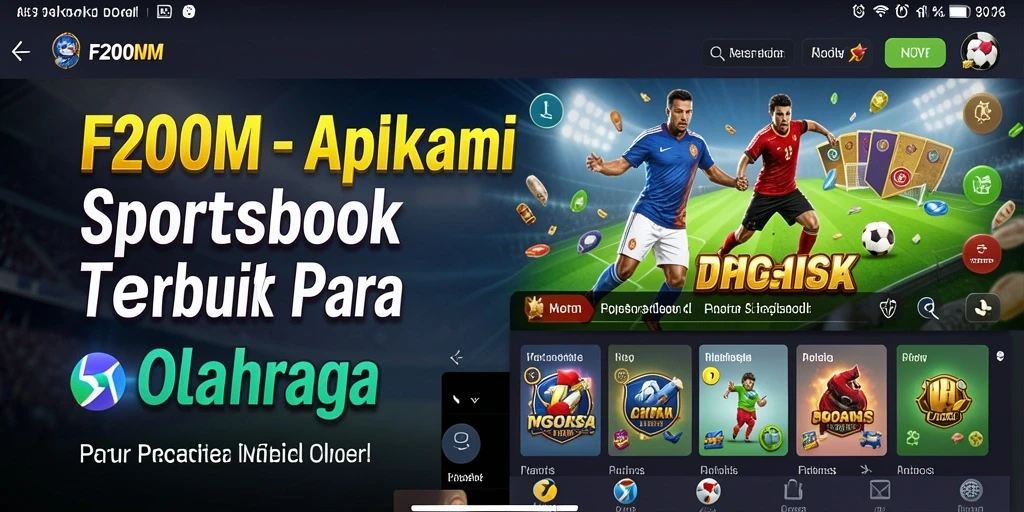 Screenshot F200M menampilkan taruhan olahraga yang dinamis dan menarik.