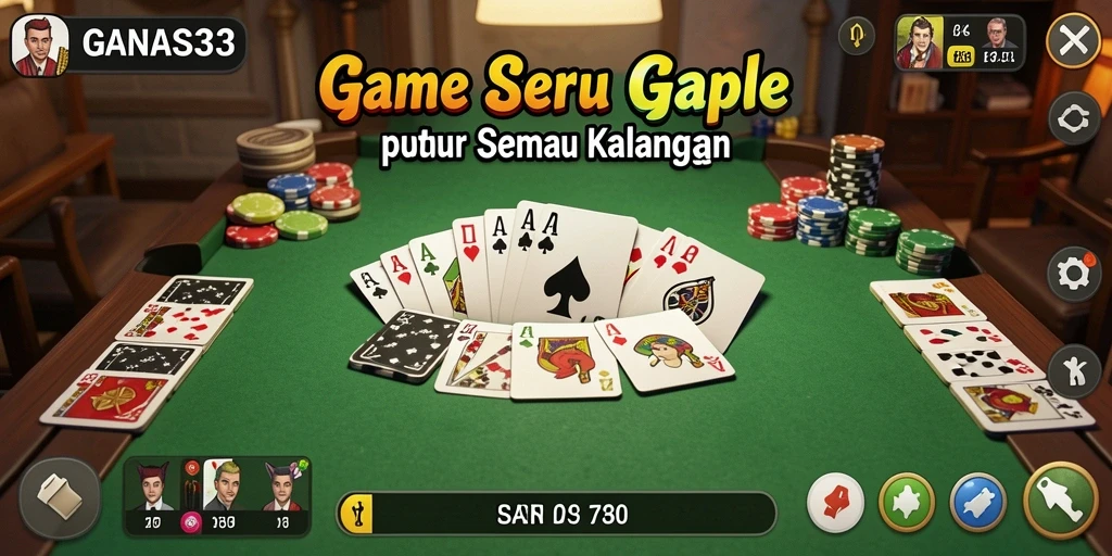 Tampilan screenshot gameplay seru dari permainan Gaple.