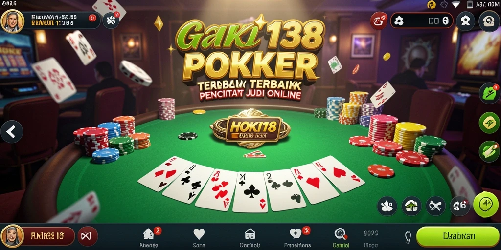 Tampilan screenshot gameplay HOKI138 saat permainan poker berlangsung.