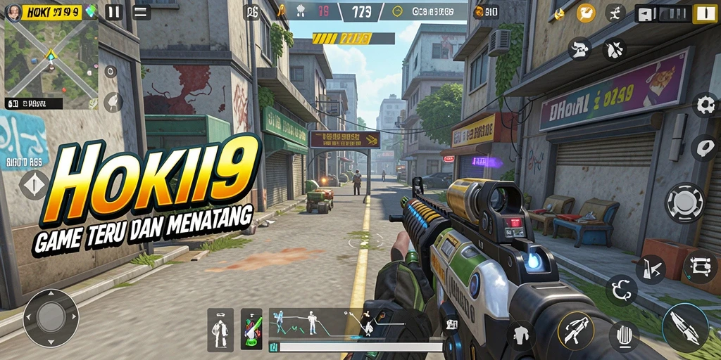 Tampilan gameplay seru HOKI9 dengan aksi tembak-menembak.