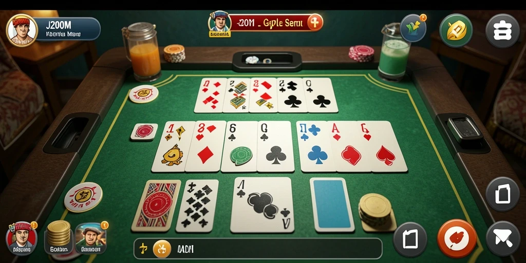 Tampilan gameplay J200M yang seru dan interaktif dalam bermain Gaple.