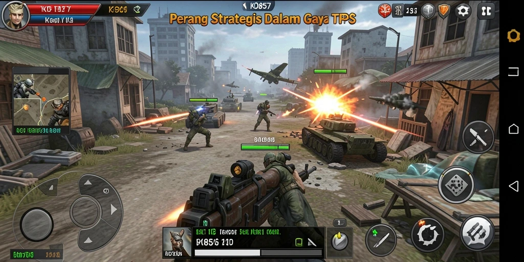 Tampilan menarik dari gameplay KO857 yang penuh aksi TPS.