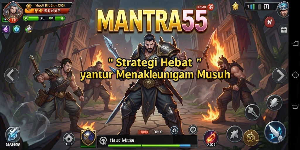 Tampilan gameplay MANTRA55 yang menarik dan strategis.
