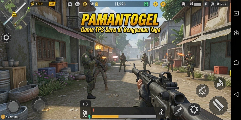 Tampilan gameplay mendebarkan di PAMANTOGEL dengan aksi tembak-menembak yang seru.
