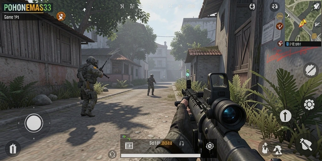 Tangkapan layar gameplay POHONEMAS33 dengan aksi menegangkan.