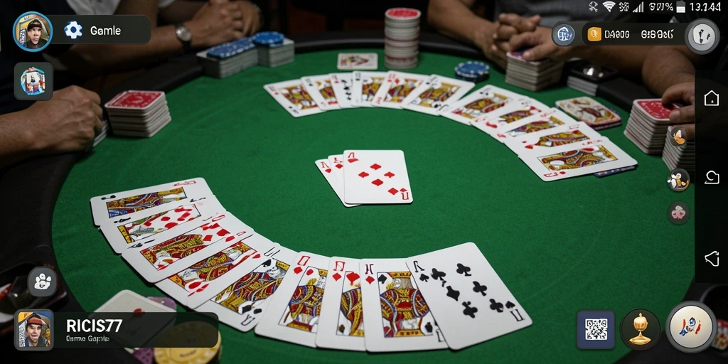 Tampilan gameplay seru saat bermain Gaple di RICIS77.