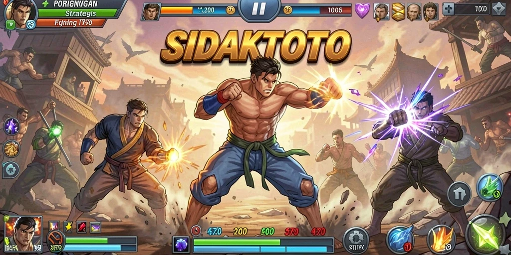 Tangkapan layar menampilkan aksi pertarungan intens di SIDAKTOTO.