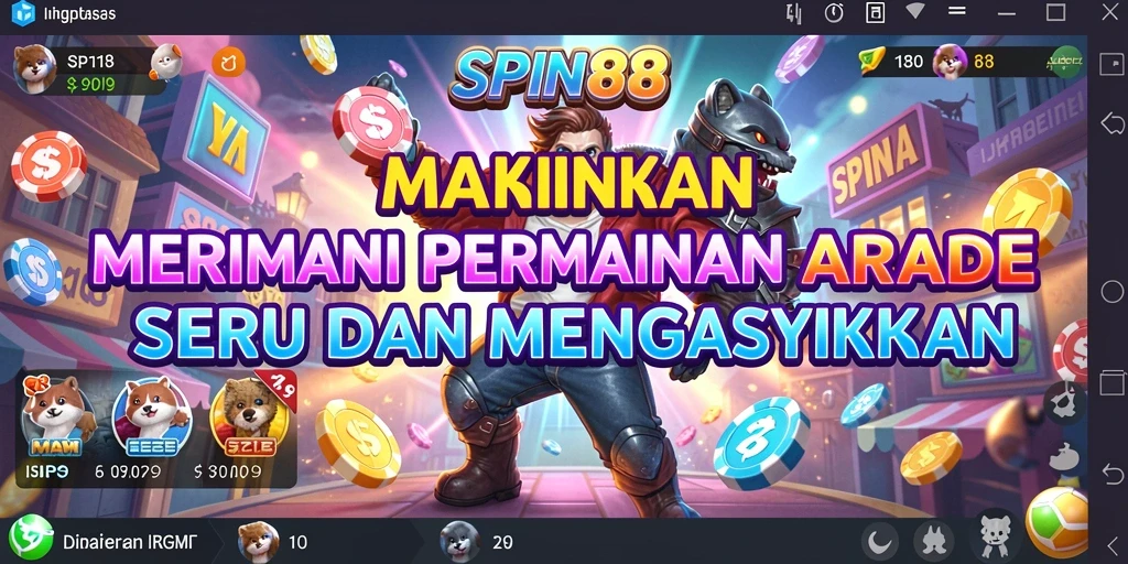 Tampilan gameplay seru SPIN88 yang penuh warna dan tantangan.