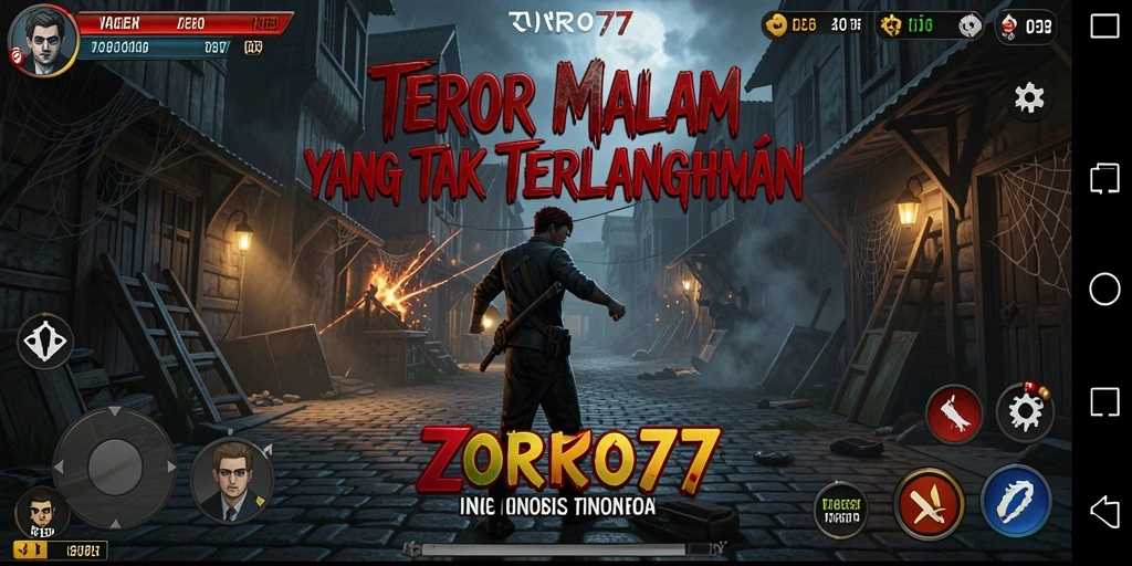 Tampilan gameplay ZORO77 yang mencekam dan penuh teror.